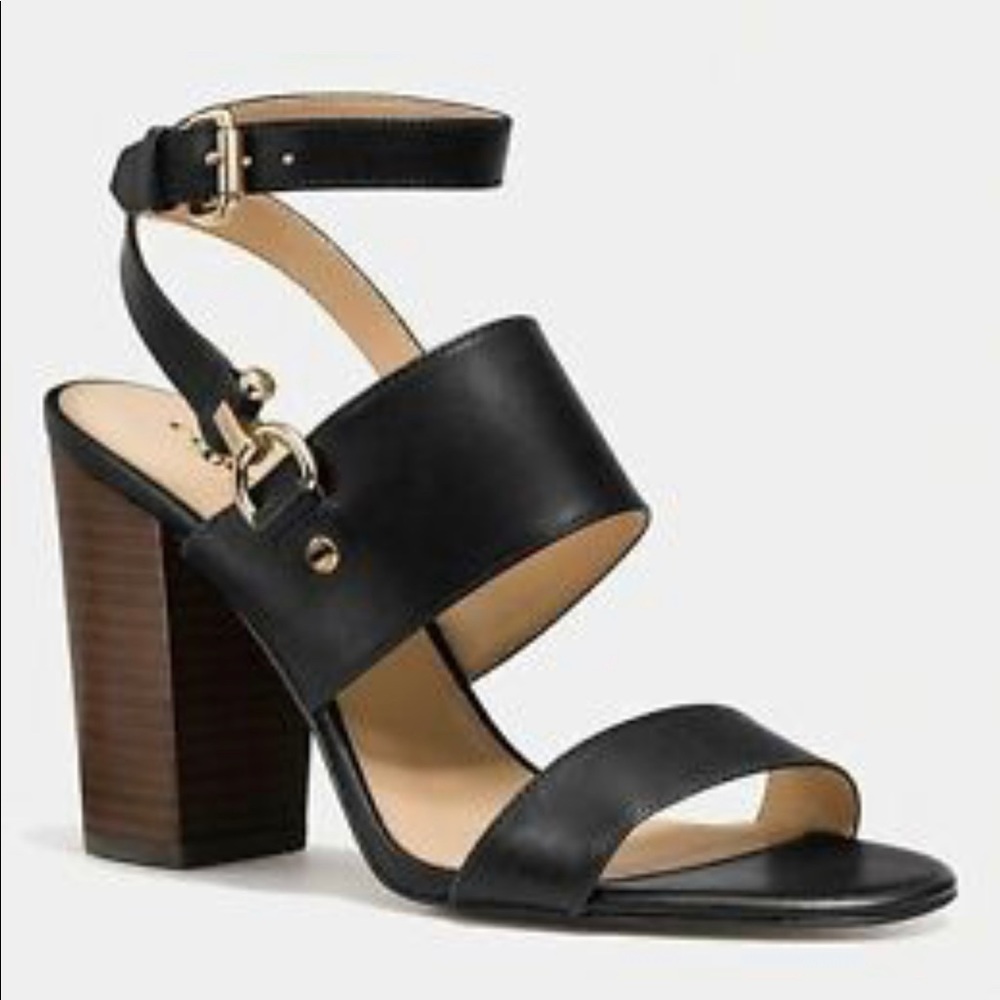 Coach Sherri Black Leather Heel
